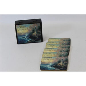 Thomas Kinkade Coasters Set with Box Multi-color